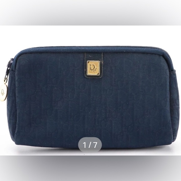 Christian Dior Trotter Jacquard Zip Cosmetic Bag Vintage - Picture 8 of 8